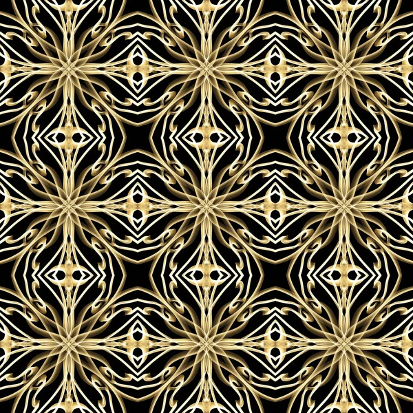 Seamless Luxurious Surface Pattern Golden Color Use Fashion Design Clothing — ストック写真