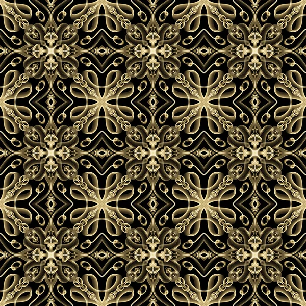 Seamless Luxurious Surface Pattern Golden Color Use Fashion Design Clothing — ストック写真