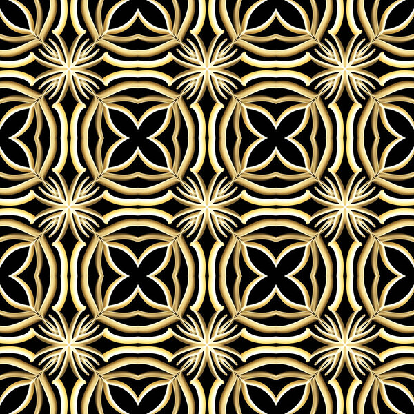 Seamless Luxurious Surface Pattern Golden Color Use Fashion Design Clothing Royalty Free Stock Images