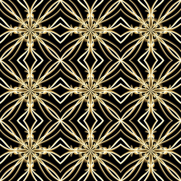 Seamless Luxurious Surface Pattern Golden Color Use Fashion Design Clothing Stock Image