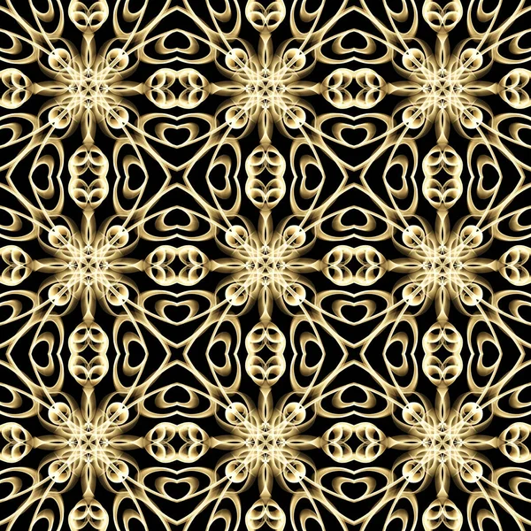 Seamless Luxurious Surface Pattern Golden Color Use Fashion Design Clothing — стоковое фото