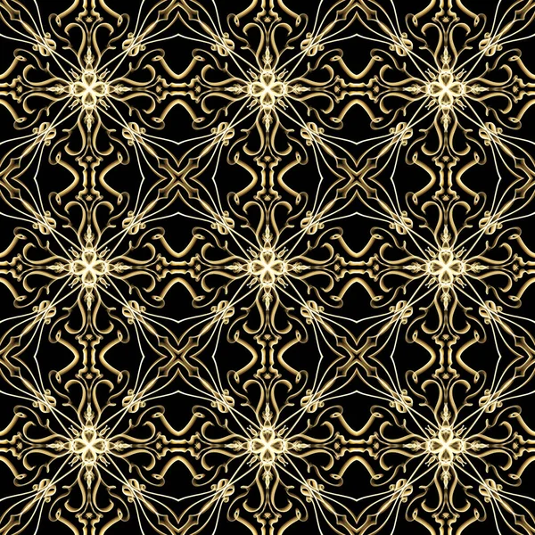 Seamless Luxurious Surface Pattern Golden Color Use Fashion Design Clothing — Fotografia de Stock