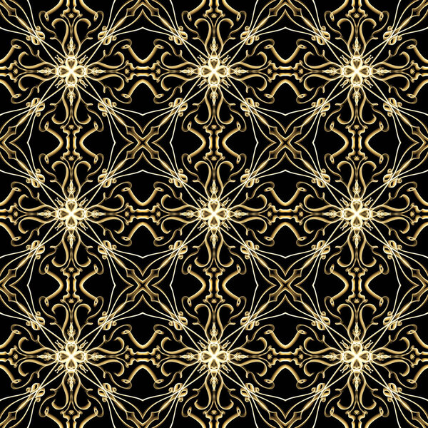 Seamless Luxurious Surface Pattern Golden Color Use Fashion Design Clothing Stock Photo