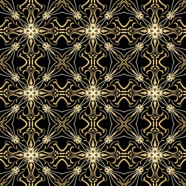 Pırıl pırıl altın renginde kusursuz bir yüzey deseni. Moda tasarımı, giysi, kumaş, ev dekorasyonu, yatak, duvar kağıtları, davetiyeler, tebrik kartları ve hediye paketleri için kullan.