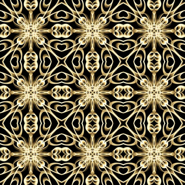 Seamless Luxurious Surface Pattern Golden Color Use Fashion Design Clothing — Zdjęcie stockowe