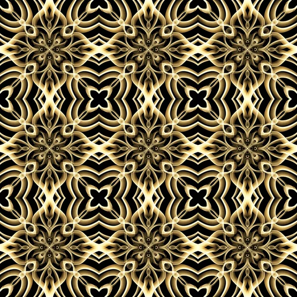 Seamless Luxurious Surface Pattern Golden Color Use Fashion Design Clothing — стоковое фото