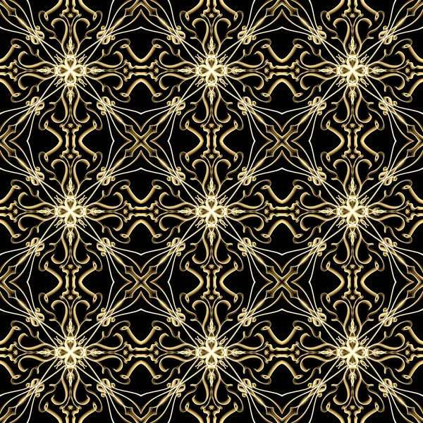 Seamless Luxurious Surface Pattern Golden Color Use Fashion Design Clothing — Zdjęcie stockowe
