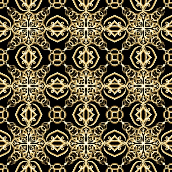 Seamless Luxurious Surface Pattern Golden Color Use Fashion Design Clothing — Stockfoto