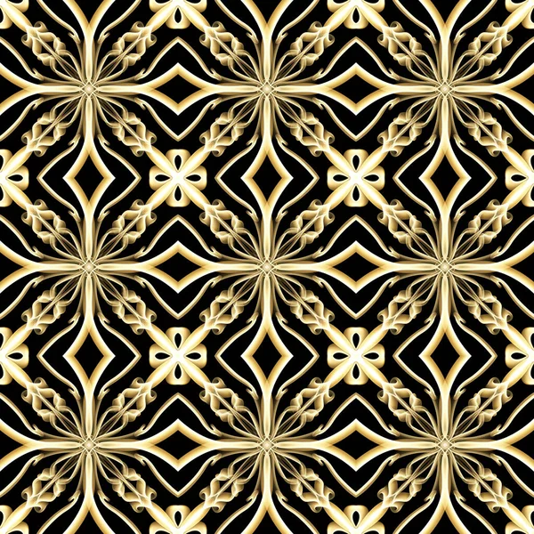 Seamless Luxurious Surface Pattern Golden Color Use Fashion Design Clothing — Stockfoto