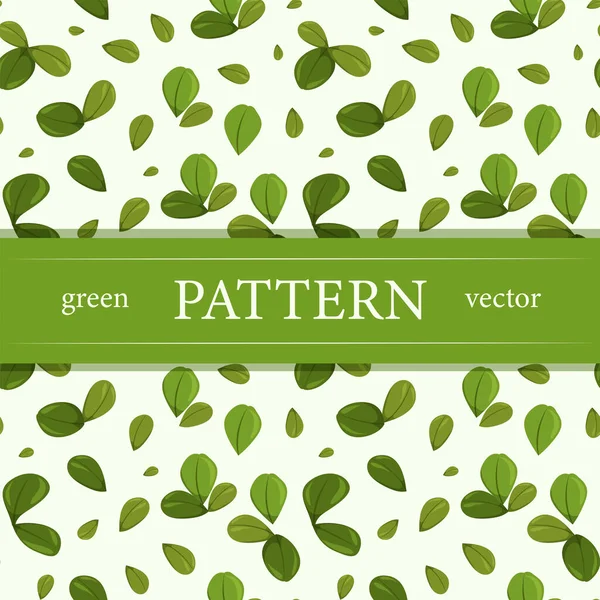 Motif Sans Couture Fond Feuille Vert Design Naturel — Image vectorielle