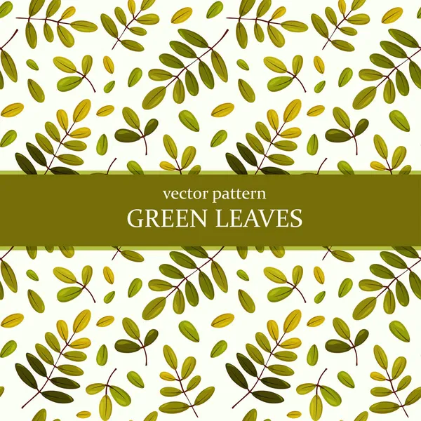Бесшовный Узор Зеленый Лист Фона Естественный Дизайн — стоковый вектор