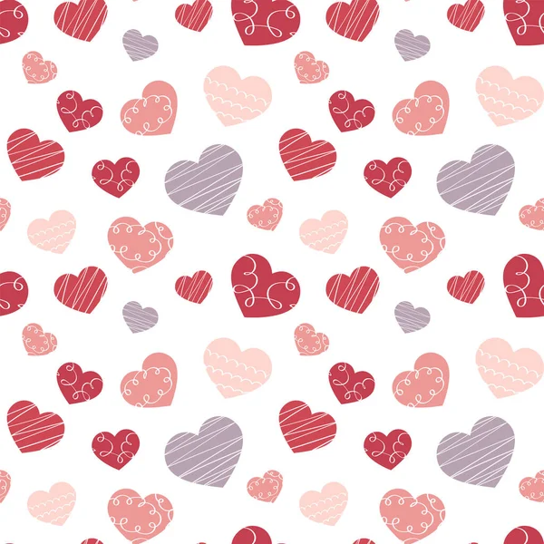 발렌타인데이의 낭만적 인 미풍의 무늬 — 스톡 벡터