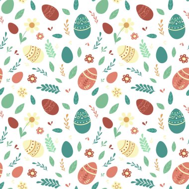 Paskalya günü için kusursuz vektör deseni, yumurtalar