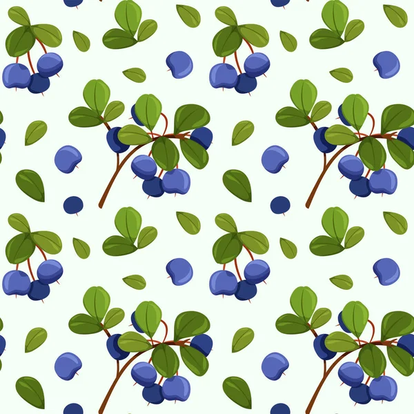 Kusursuz desen, böğürtlen ve yaban mersini yaprakları çizgi film tarzında. Doğal arkaplan.