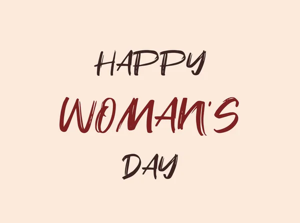 Journée Internationale Femme Heureuse Journée Femme Bannière Plate Vectorielle Lettrage — Image vectorielle