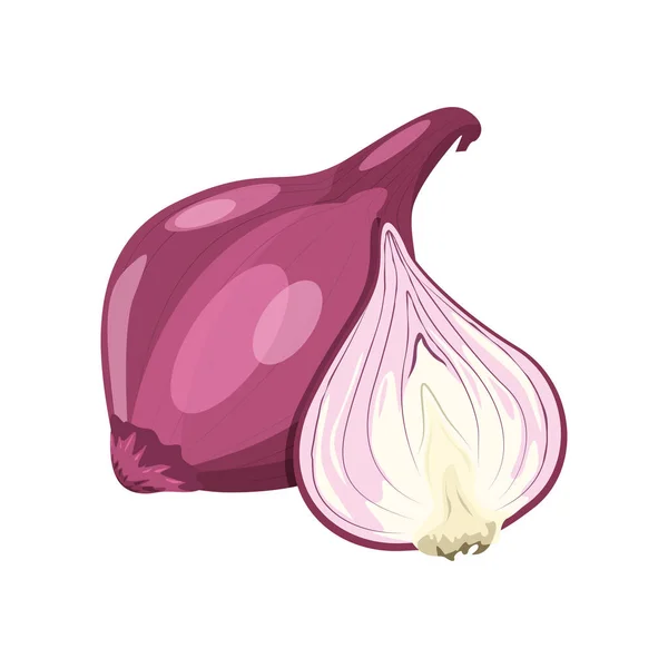 Rote Zwiebel. Illustration eines Gemüses im Cartoon-Stil. — Stockfoto