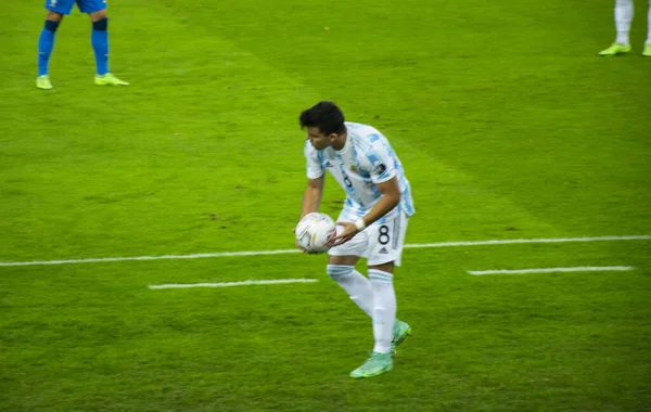 Brasil Argentina Jugando Fútbol Final América 2021 — Foto de Stock