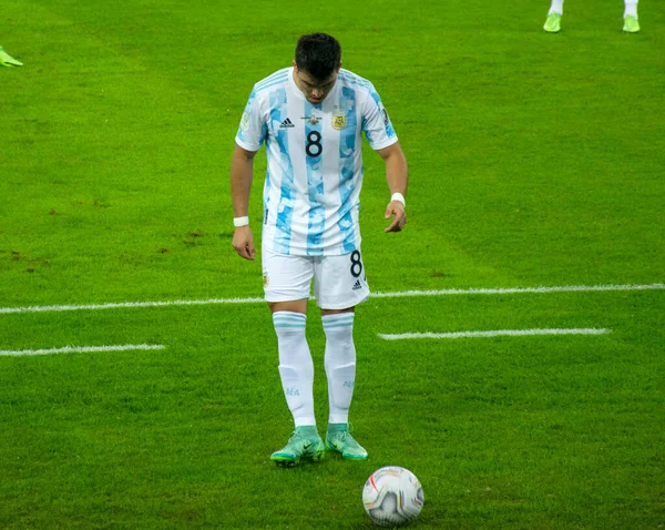 Brasil Argentina Jugando Fútbol Final América 2021 — Foto de Stock