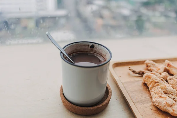 Zestaw czekoladowych kąpieli z gorącym kakao. — Zdjęcie stockowe
