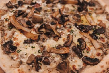 Vejetaryen vejetaryen pizza için nefis sebzeli pizzayı kapat..