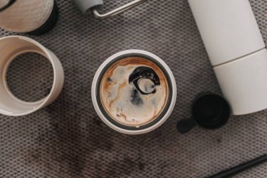 Kahvenin krema manzarası espresso fransız kahvesi..