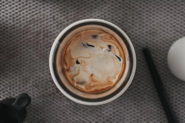 Kahvenin Krema Manzarası Espresso Fransız Kahvesi — Stok fotoğraf