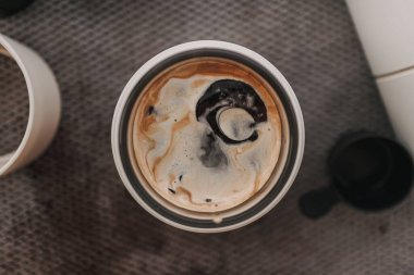 Kahvenin krema manzarası espresso fransız kahvesi..