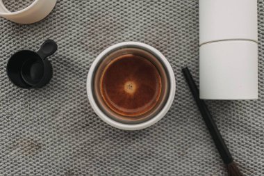 Kahvenin krema manzarası espresso fransız kahvesi..