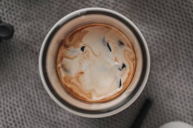 Kahvenin krema manzarası espresso fransız kahvesi..