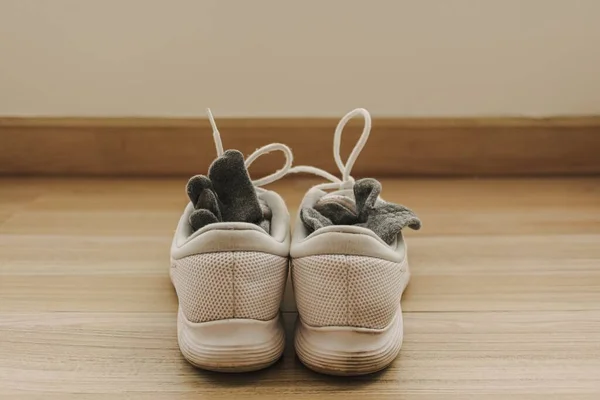 White Running Shoes Jogging Sneaker Dry Workout —  Fotos de Stock