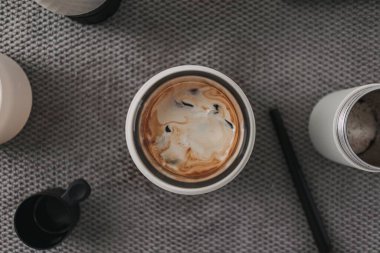 Kahvenin krema manzarası espresso fransız kahvesi..