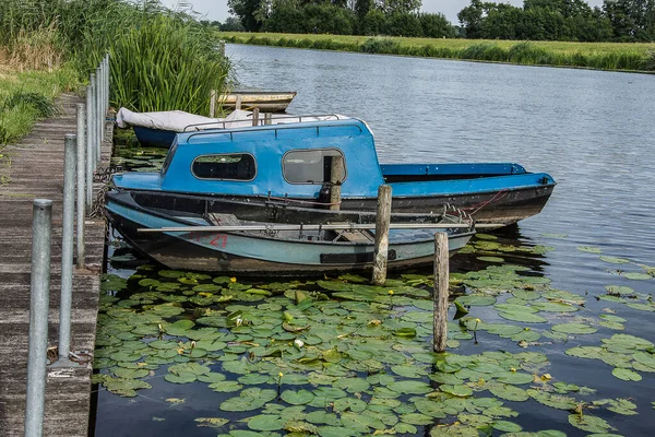 Old Rowing Boats Cover Quai River Oude Ijssel Hoog Keppel — ストック写真