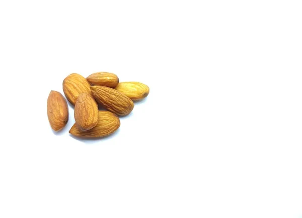 Almond Nuts White Background Isolated Image Can Used Commercial Uses — Stock Photo, Image