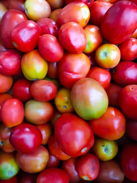 Röda Tomater Det Som Makrobild — Stockfoto