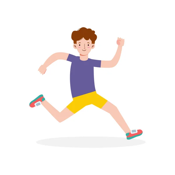 Personnes Jogging Pour Concept Sain Conception Plate Illustration Vectorielle Isolé — Image vectorielle