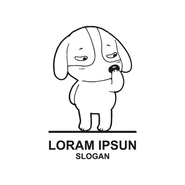 Logo Cute Funny Dog Abstract Vector Logo Design Dog Related — Vetor de Stock