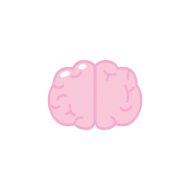 Cute funny human brain character Vector illustration kawaii icon design Isolated on white background