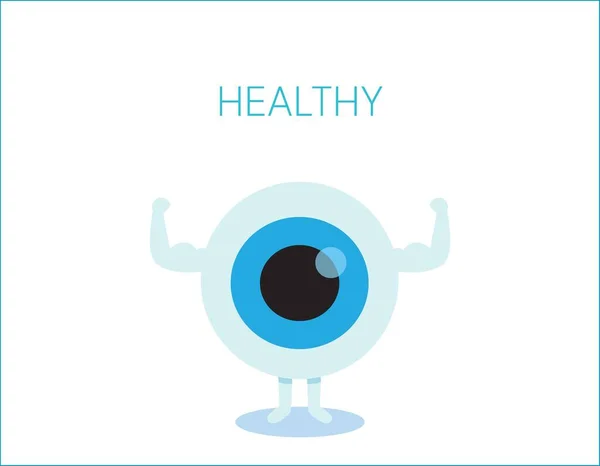 Strong Healthy White Eye Illustration Ico — Vector de stock