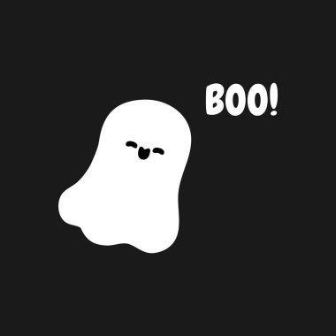 Little cute ghosts Happy Halloween trick or Treating, Halloween scary ghostly monsters. Cartoon spooky character flat style isolated on white background Vector illustration.