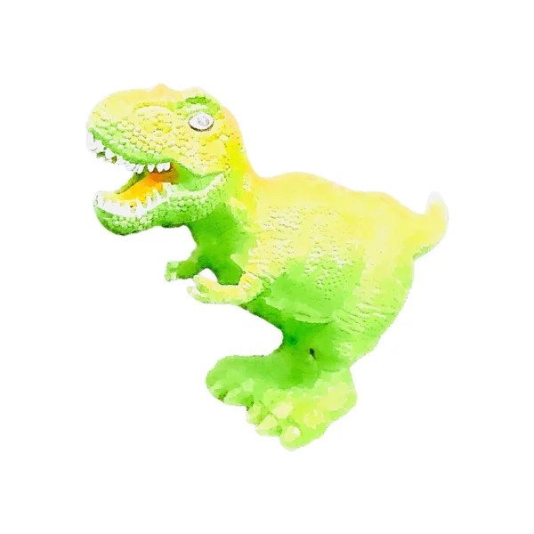 残忍的恐龙玩具水彩画 手绘恐龙捕食者是史前时期的动物 在白色背景向量上隔离说明 手绘Clipart 后续行动 — 图库矢量图片
