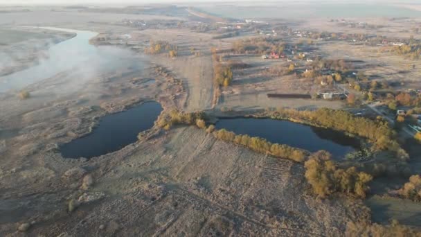 Вид Шипы Сверху Утра Городом — стоковое видео