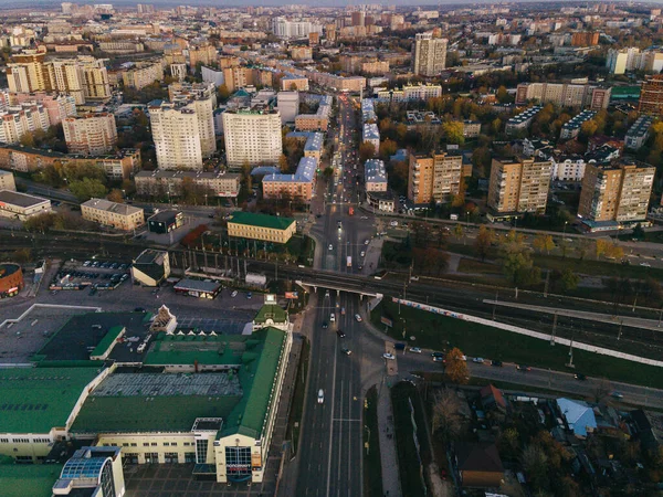 Uitzicht Stad Vanaf Herfstavond — Stockfoto