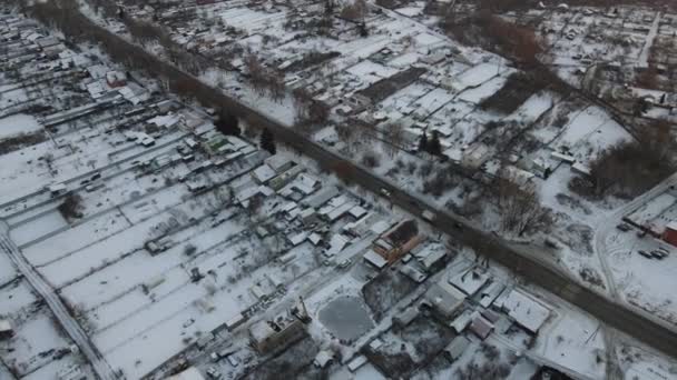 View Highway Frosty Morning Snowfall — Vídeo de Stock