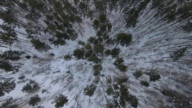 Bir kar yağışı sonrası şehrin dışındaki bulutlu hava manzarası