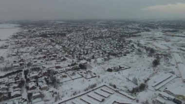 Kar yağışı sonrası şehrin havadan görüntüsü