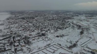 Kar yağışı sonrası şehrin havadan görüntüsü