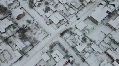 Kar yağışı sonrası şehrin havadan görüntüsü