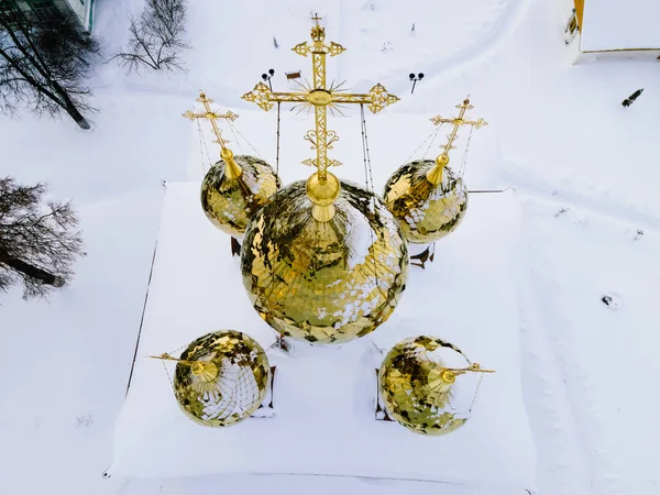 Blick Auf Die Golden Domes Church — Stockfoto