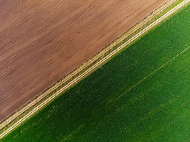 Tarım alanının havadan görünüşü