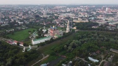 Varsayım Katedrali 'nin hava görüntüsü Ryazan Kremlin